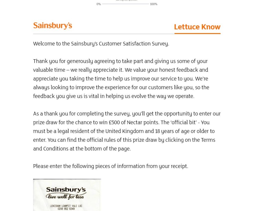 Sainsbury’s Survey